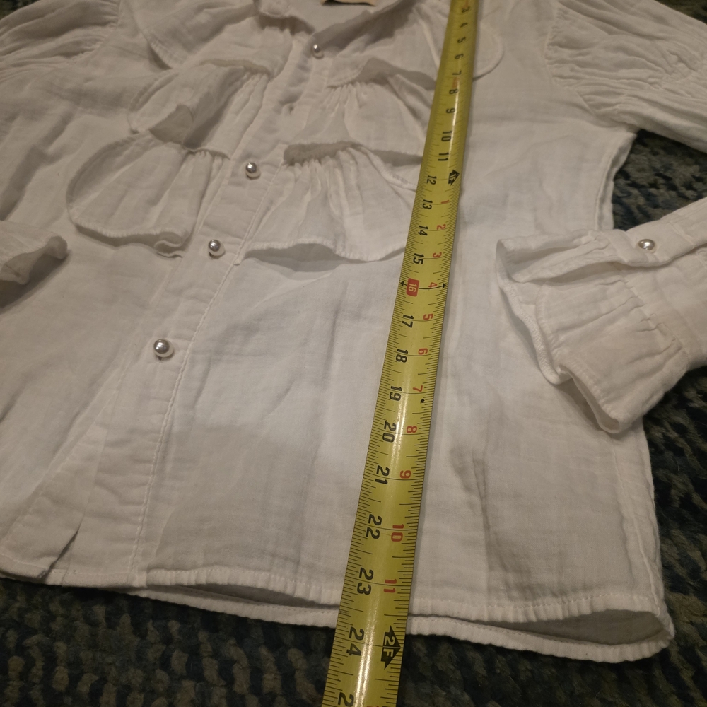 Fashion Brand Company White Ruffle Button Down Shirt - Picture 5 of 7
